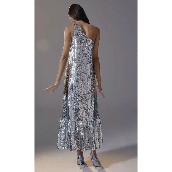 New Anthropologie Maeve One-Shoulder Sequin Dress Size Xtra Large - Picture 2 of 11
